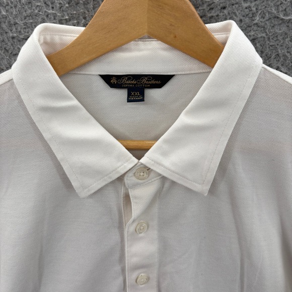 Brooks Brothers Other - Brooks Brothers Polo Shirt Men XXL White Long Sleeve Supima Cotton Pique Logo